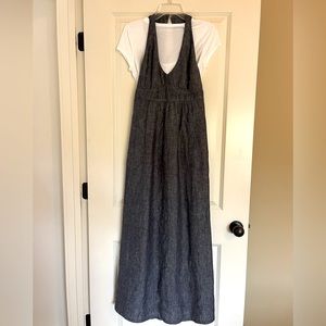 CAbi linen/denim maxi dress size small